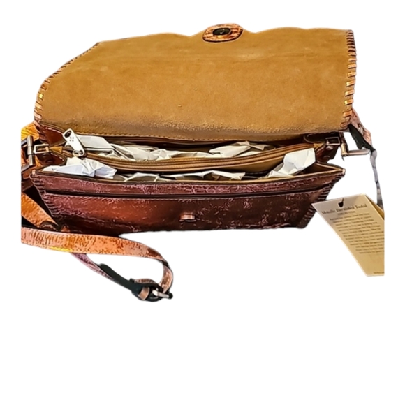 Patricia Nash "Sarola" hand tooled leather crossbody purse - Picture 3 of 6